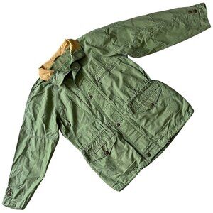 Story (Finland) Plain Weave Cotton Blend Mesh Lined Field Jacket Green : XL